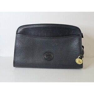 Vintage Dooney & Bourke Black All Weather Leather Made in USA Bag 90s Pebbled